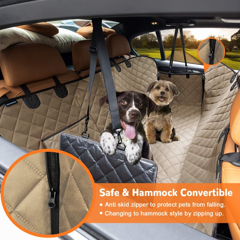 URPOWER Dog Car Seat Cover for Back Seat Waterproof Seat Cover Hammock 600D Heavy Duty Scratch Proof Nonslip Durable Soft Backseat Covers for Cars Trucks and SUVs - Image 2
